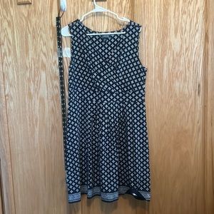 Lands’ End Sleeveless dress. Navy and White. Large Petite.

[3]